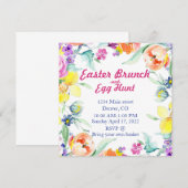 イースターの朝食と卵の宝探しへの招待 招待状 (正面/裏面)