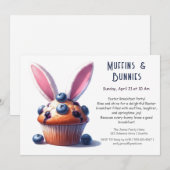 イースターの朝食パーティー - マフィンで始まる朝 Muffins & Mornings 招待状 (正面/裏面)