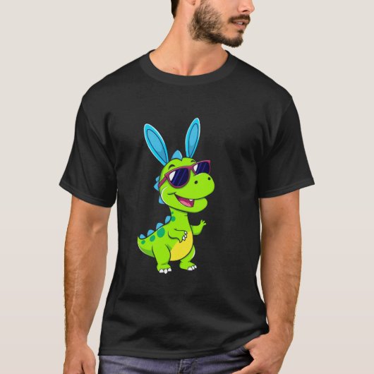 イースターの楽しい恐竜 Tシャツ (正面)