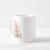イースターの毛糸のうさぎのかぎ針編みのキュートなうさぎの顔の卵 コーヒーマグカップ (正面左)