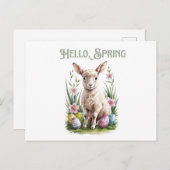 イースターの水彩の塊、卵&花 ポストカード (正面/裏面)