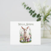 イースターの水彩の塊、卵&花 ポストカード (スタンド正面)