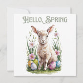 イースターの水彩の塊、卵&花 招待状 (裏面)