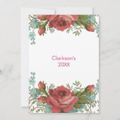 イースターの水彩花のバラの卵のひよこ シーズンカード (裏面)