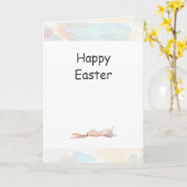 イースターの水彩 チルバニー ラビット イースターカード カード (黄色い花)
