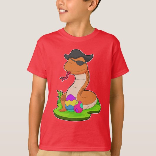 イースターの海賊とヘビ Tシャツ (正面)