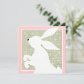 イースターの白ウサギのランチ招待状 招待状 (スタンド正面)