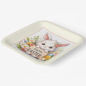 イースターの看板を掲げるかわいいイースターバニー ペーパープレート (傾斜あり)