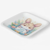 イースターの看板を掲げるかわいいイースターバニー ペーパープレート (傾斜あり)
