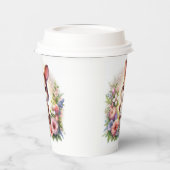 イースターの看板を掲げるかわいいイースターバニー 紙コップ (左)