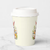 イースターの看板を掲げるかわいいイースターバニー 紙コップ (左)