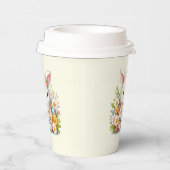 イースターの看板を掲げるかわいいイースターバニー 紙コップ (右)