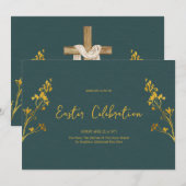 イースターの祝い、ブランチ、伝統的なカトリック 招待状 (正面/裏面)
