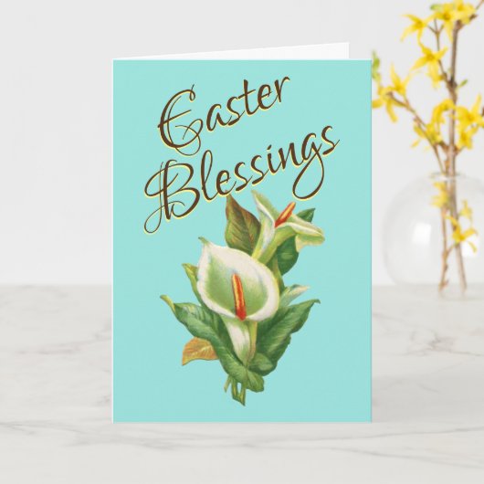イースターの祝福 - イースターリリー カード (黄色い花)