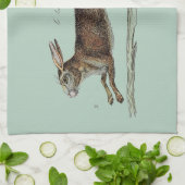 イースターの競争のノウサギ キッチンタオル (折り畳み)