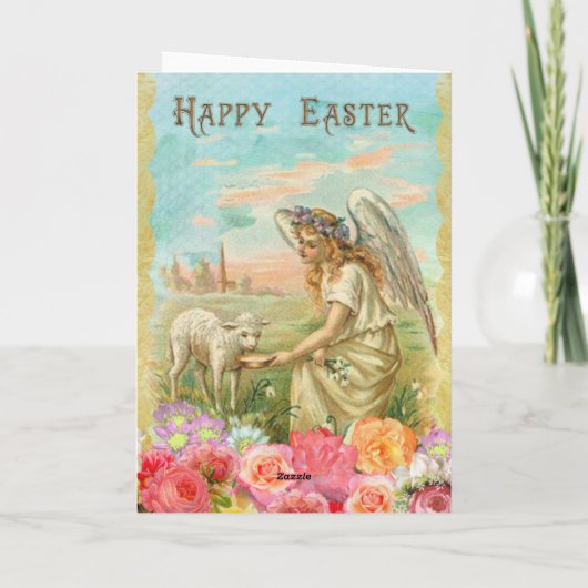 イースターの美しいアンティーク写真 カード (裏面)