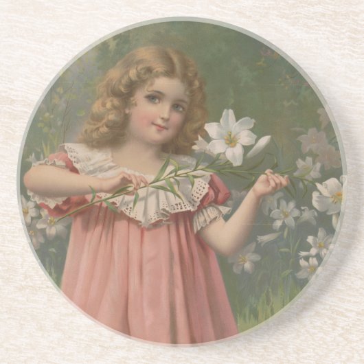 イースターの美しさ、ヴィンテージイラスト、1898年 コースター (正面)