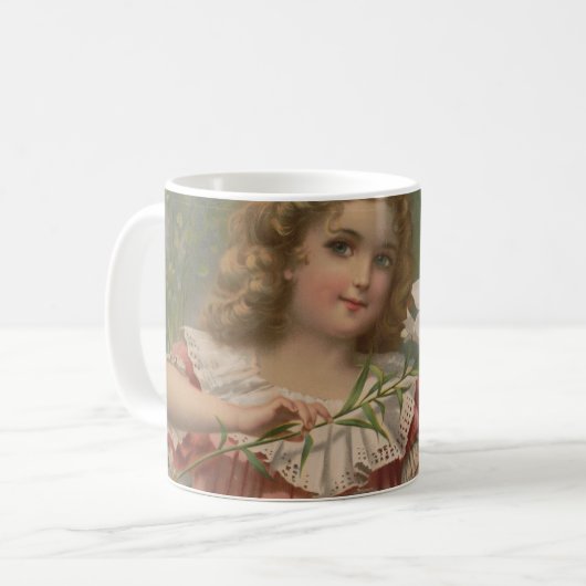 イースターの美しさ、ヴィンテージイラスト、1898年 コーヒーマグカップ (正面左)