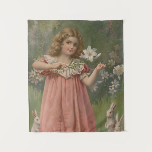 イースターの美しさ、ヴィンテージイラスト、1898年 タペストリー (正面)