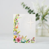 イースターの花と卵とクロスが入った空白のもの シーズンカード (スタンド正面)