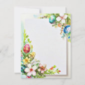 イースターの花と卵の文房具空白の。 シーズンカード (正面)