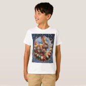 イースターの花咲くウサギ Tシャツ (正面フル)