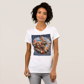 イースターの花咲くウサギ Tシャツ (正面フル)