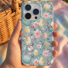 イースターの花 デコレーション iPhone 15 PROケース