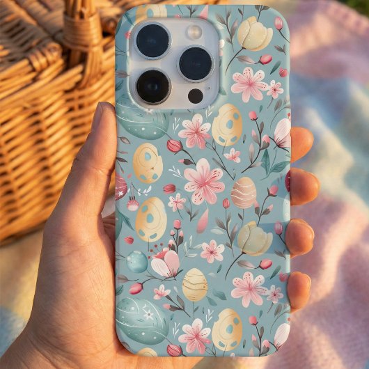 イースターの花 デコレーション iPhoneケース