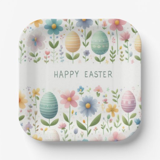 イースターの花 ペーパープレート (正面)