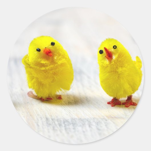 イースターの装飾-ひなが続く ラウンドシール (正面)