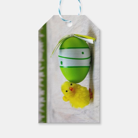 イースターの装飾 – イースターの卵と雛 ギフトタグ (正面)