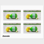 イースターの装飾 – イースターの卵と雛 長方形シール (シート)