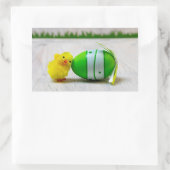 イースターの装飾 – イースターの卵と雛 長方形シール (バッグ)