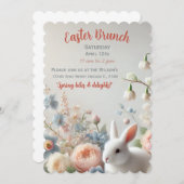 イースターの訪れ: パステルカラーのイースターブランチへのご招待 招待状 (正面/裏面)
