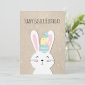 イースターの誕生日かわいいバニーと卵 (スタンド正面)