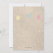 イースターの誕生日かわいいバニーと卵 (裏面)