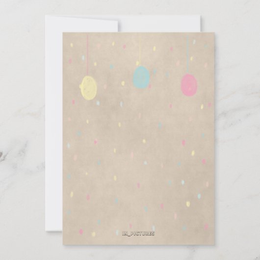 イースターの誕生日かわいいバニーと卵 (裏面)