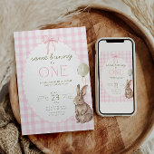 イースターの誕生日パーティー招待状「Some Bunny is One」 招待状