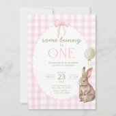イースターの誕生日パーティー招待状「Some Bunny is One」 招待状 (正面)