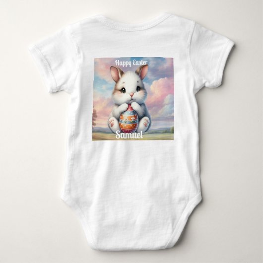 イースターの贈り物 男の子用 ベビーボディスーツ (裏面)