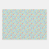 イースターの雛と卵 – 青。 ラッピングペーパーシート (正面)