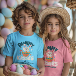 イースターの願いとウサギのキス イースター ベビーTシャツ