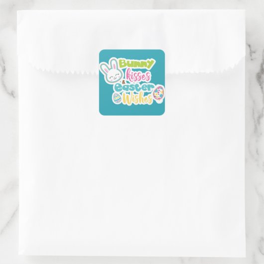 イースターの願いとバニーキスのパーティーシール スクエアシール (バッグ)