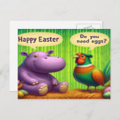 イースターの願い:キジの卵の提供 シーズンポストカード (正面/裏面)