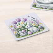 イースターの願い スクエアペーパーコースター (アングル)