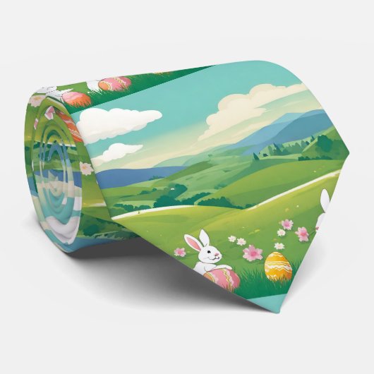 イースターの風景 – おもしろい ネクタイ (ロール)