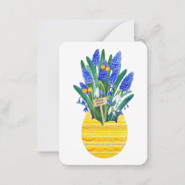 イースターの飾りとブドウの花の水彩画カード ノートカード