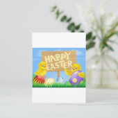 イースターの鳥と卵のサイン シーズンポストカード (スタンド正面)