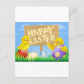 イースターの鳥と卵のサイン シーズンポストカード (正面)